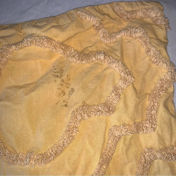Rachel  Zoe Queen Comforter and 2 Pillowcases Mustard Yellow 100% Cotton - Picture 7 of 8